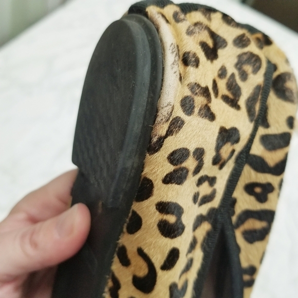 Lands End Ballerina Flats Animal cheetah Print Calf Hair bow accents 8.5 USED - Picture 15 of 15